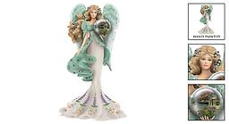 Thomas Kinkade Angel Figurine With "Art Gazing Ball" Limited-edition angel figurine features Kinkade's "The Garden of Prayer." Bas-relief floral pattern on gown; iridescent glitter on wings.
Measures 7-1/4" H
