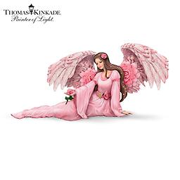 Thomas Kinkade Angel Figurine Inspired By His Garden Art Thomas Kinkade limited-edition angel figurine with intricately sculpted roses and rose-colored faux gems, inspired by his radiant garden paintings.
Measures approximately 7" L