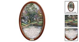 Thomas Kinkade's Religious Art With "The Lord's Prayer" A FIRST! Thomas Kinkade religious collector plate featuring his "Walk of Faith" art and "The Lord's Prayer" in a strict edition limit of ONLY 5,000.
Measures approximately 10-1/2" W x 16-1/2" H