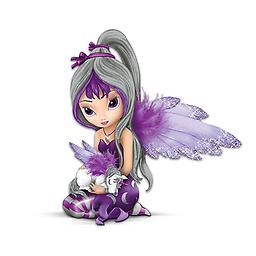 Jasmine Becket-Griffith Fairy And Unicorn Figurine Midnight Dream Figurine
Jasmine Becket-Griffith wide-eyed fairy cuddles a baby unicorn in this hand-painted figurine with vivid costume, real feather accents, glittery wings.
Measures 3-3/4" H