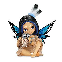 Jasmine Becket-Griffith Mystical Fairy With Real Feathers Moonheart, Spirit Of Wisdom Figurine
Jasmine's first-ever Native American-inspired fairy. Features a detailed sculptural owl, fringe, beadwork, and real feathers. Limited edition.
