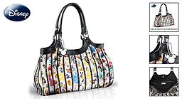 "Forever Disney" Shoulder Bag With Inspiring Embossed Plaque Carry the magic of Disney with a shoulder bag showcasing Disney characters, metal plaque with inspiring words, and Mickey Mouse silhouette charm.
Measures 15-5/8" W x 9-5/8" H x 4-1/2" D