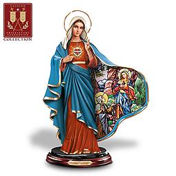 "Immaculate Heart Of Mary" Sculpture And Free Prayer Card Officially licensed! Limited-edition handcrafted sculpture with symbolic roses, Swarovski crystals, stained glass-style artwork, and FREE prayer card.
Measures 9-1/2" H