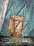 Original of Rusty Barrow - 40x30 Original. Acrylic and Oil on Canvas. 