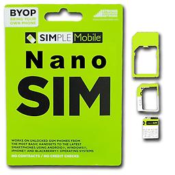 Nano Sim Card Simple Mobile 3G/4G Compatible on 850MHz and 1900Mhz Bands
Functions with Most Unlocked or T-Mobile phones
Easy instillation
Fast Free Shipping with Tracking
Professionally Cut