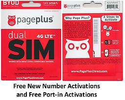PAGE PLUS "DUAL" (4G LTE) SIM CARD - Standard / Micro (DUAL Item specifics
Condition:
New: A brand-new, unused, unopened, undamaged item in its original packaging (where packaging is ... Read more
Contract: Without Contract
Country/Region of Manufacture: Unit