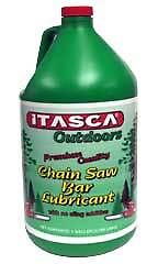 ITASCA OUTDOORS CHAIN SAW BAR LUBRICANT 1GAL Itasca Bar and Chain Oil is a superior lubricant designed especially for lubrication of bar and chains on chain saws and open and enclosed chains on motorcycles, snowmobiles and lawn and garden equipm