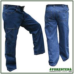 FORESTER Denim Jeans Comfortable relaxed design. Pre-washed style feels like they have already been broken in. More room in the seat, thigh, & knee giving you room to move around. 13.5oz. 100% Cotton Denim Riveted Stress