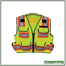 Class 2 Surveyor Vest #VEST34 A SOLID FRONT & BREATHABLE MESH BACK A CUSHIONED MOISTURE-WICKING NECK SWEAT BAND ¿ MEETS ANSI/ISEA 107-2004 A SPRAY PAINT/FLAGGING TAPE POCKETS A 2 SIDE WALKIE-TALKIE/CELL PHONE CARGO POCKETS A 4 CAR