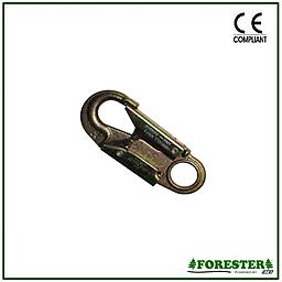 Forged Steel Snap Hook #FOR5003 Forged SEA1045 Forged Steel Snap Hook Breaking Load: 6600lb/30kN Meets CE EN 362/ ANSI Z359.1 Steel Double Safety Gate Approx. 5-5/8 Long 1 Eye, 20mm Opening